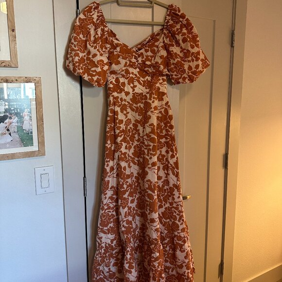 English Factory Orange Floral Tie Back Maxi Dress - Picture 2 of 5